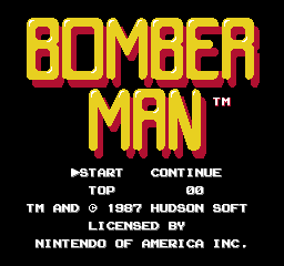 Bomberman (USA) Title Screen